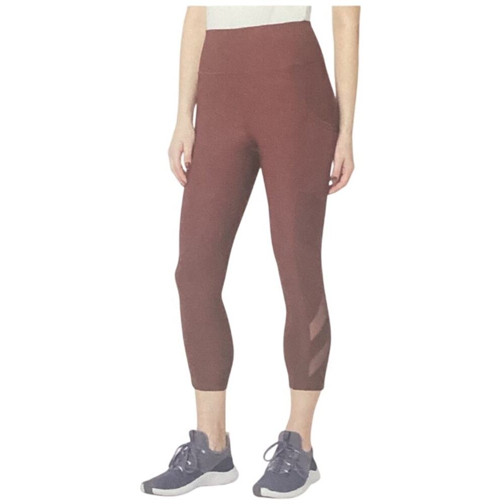 Mondetta Womens Red High Waist Active Capri Leggings Large